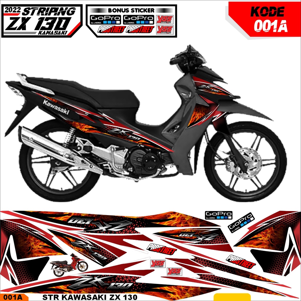 Striping Sticker Decal Kawasaki ZX130 striping sticker kawasaki zx130 kode 001