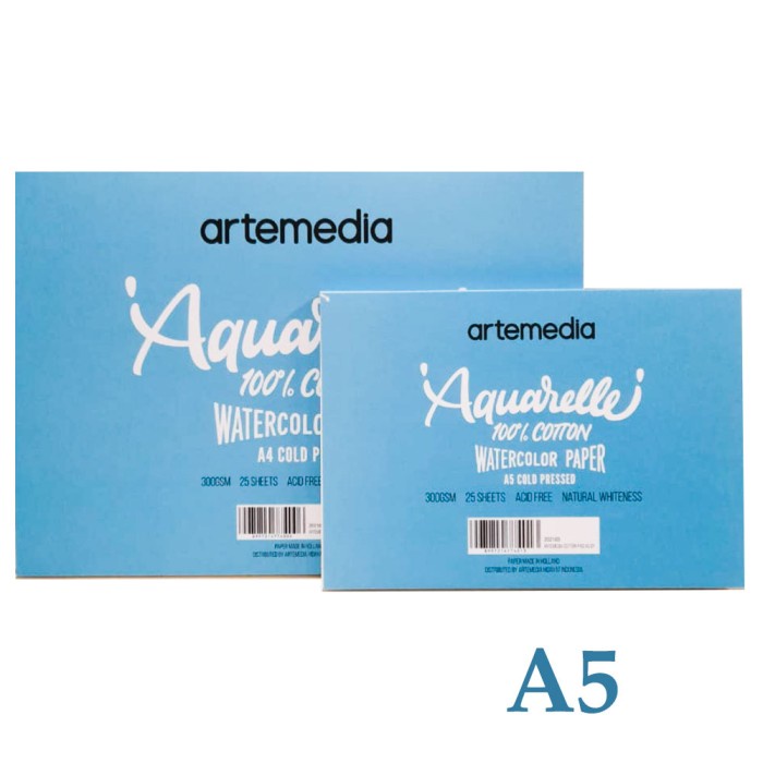 

Artemedia Watercolor Pad A5 - Cotton - Cold Pressed / Kertas Cat Air