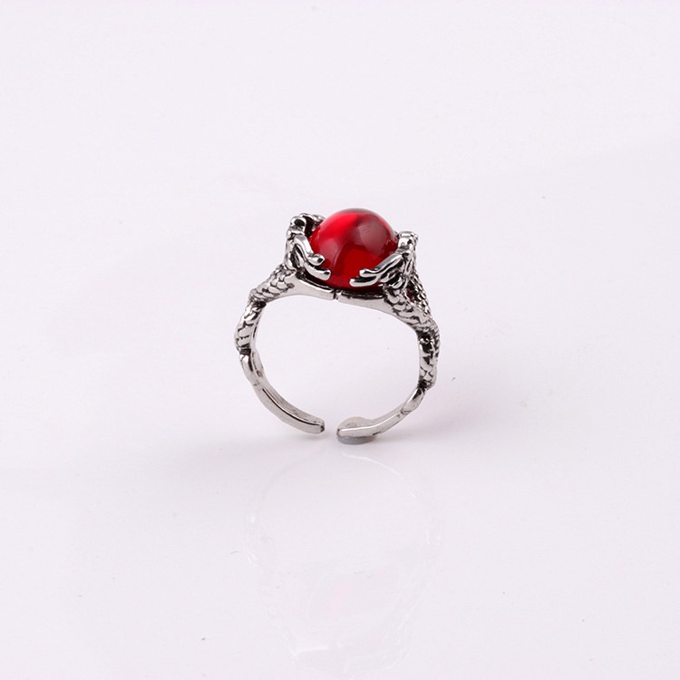 Cincin Desain Kepala Naga Ganda Bahan Zircon