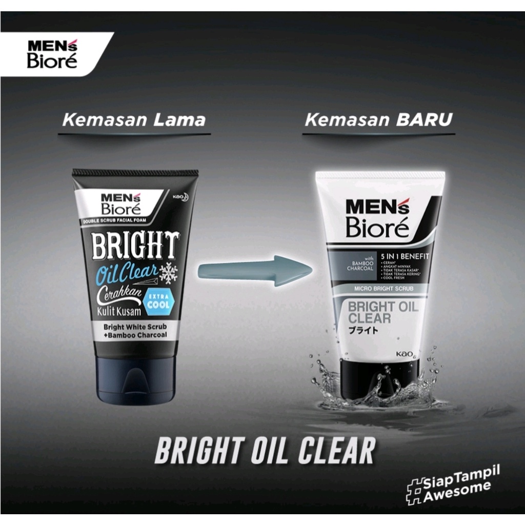 Men's Biore Cool Oil Clear / Bright Oil Clear 100g - exp 2025