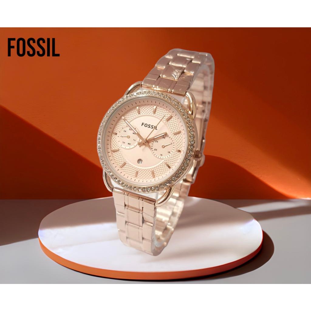 Grosiran Jam Tangan Wanita Fs 34100HM Analog Strap Stainless Steel Tanggal Aktif Include Box Original dan Paperbag