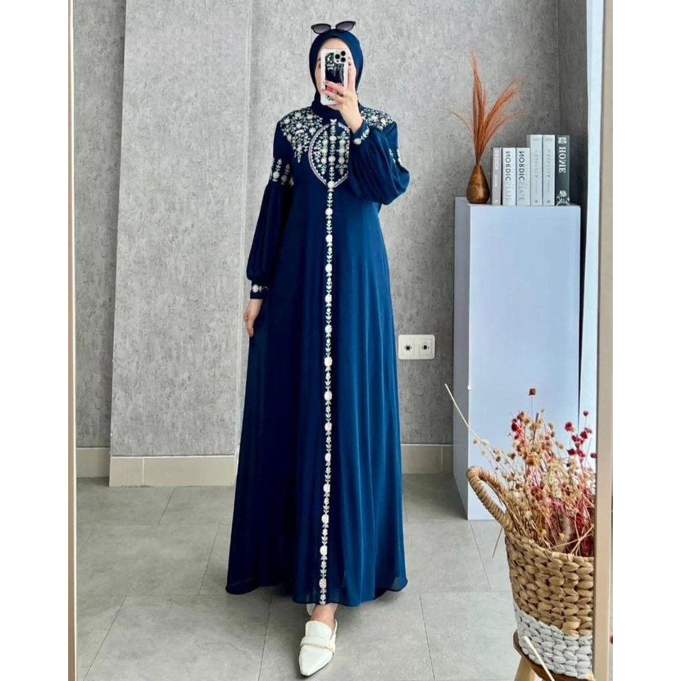 GAMIS STORE - Diandra Dress Gamis Maxy Bodir Premium l Natasya Maxi Jumbo Livna Turkey Premium l Dress Kondangan Wanita Muslim