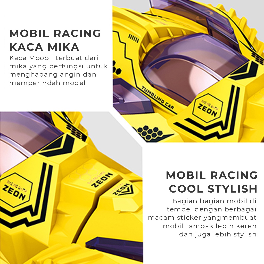 Mainan Mobil Mobilan Anak Laki Laki Stunt Car Racing Kepala Putar Monster Truck Pull Back Turnable Head Mobil Mainan Tahan Banting | GROSIRXPRESS