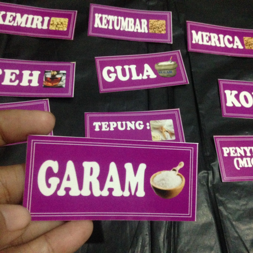 

(KODE P26) STIKER BUMBU | LABEL BUMBU | STIKER BUMBU DAPUR | NAMA BUMBU | STIKER WATERPROOF | STIKER TAHAN AIR DAN MINYAK | STIKER GULA | STIKER KOPI | STIKER SUSU | STIKER TEH | STIKER TEPUNG | STIKER DAPUR