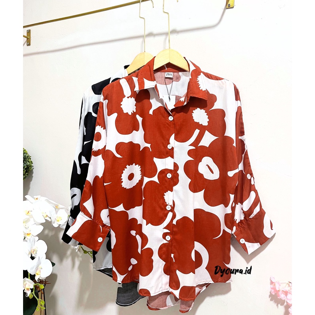 kemeja flowerKemeja Lengan Panjang / kemeja impor / kemeja murah / kemeja viral /kemeja rayon/kemeja keren/bestseller