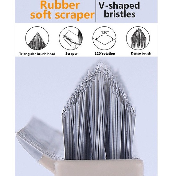 Sikat Sapu Lantai Kamar Mandi Pembersih Dinding WC Wiper Dorong Serokan Air Gagang Panjang 2 In 1