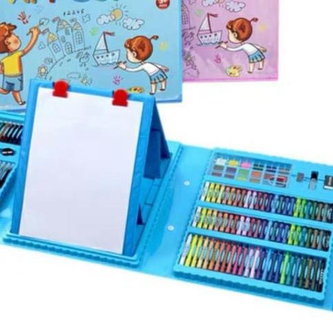 

Crayon anak set isi 208 pcs / Alat lukis set anak 208 pcs - Biru
