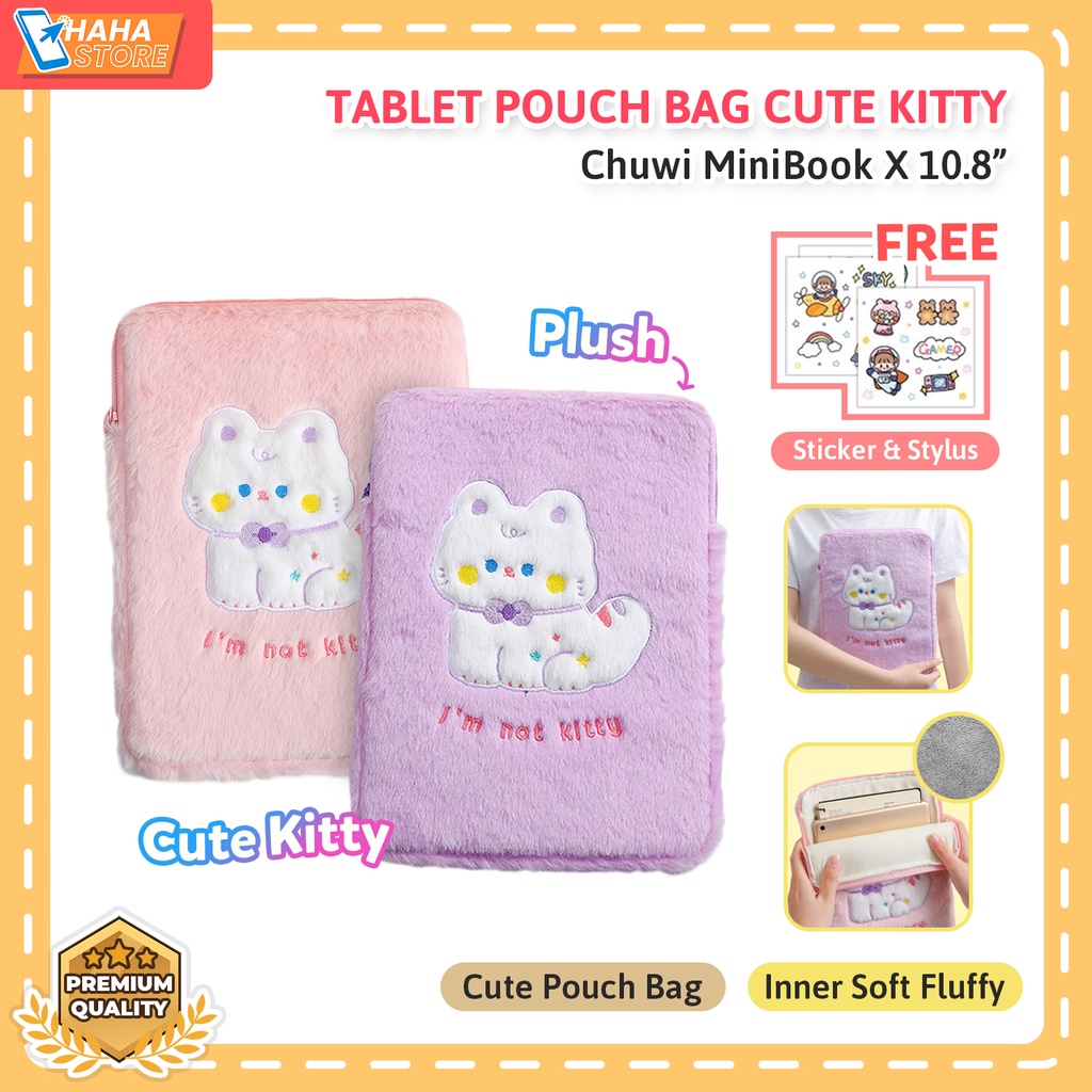 Chuwi MiniBook X 10.8 inch Pouch Bag Cute Cat Kucing Tas Sarung Case Casing Sleeve Lucu Motif Karakt