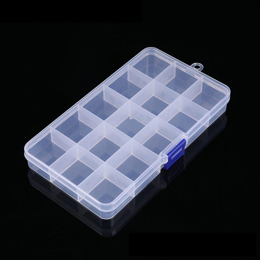 2pcs /set Kotak Penyimpanan Persegi Bening Rumah Organisasi Plastik Pill Storage Supply