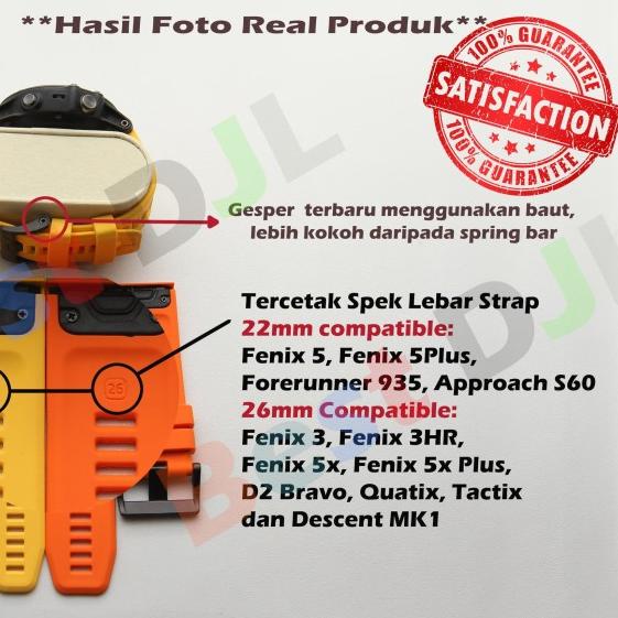 NEW Quickfit 22 Strap Garmin Fenix 5 Plus Forerunner 935 Approach S60 - Black