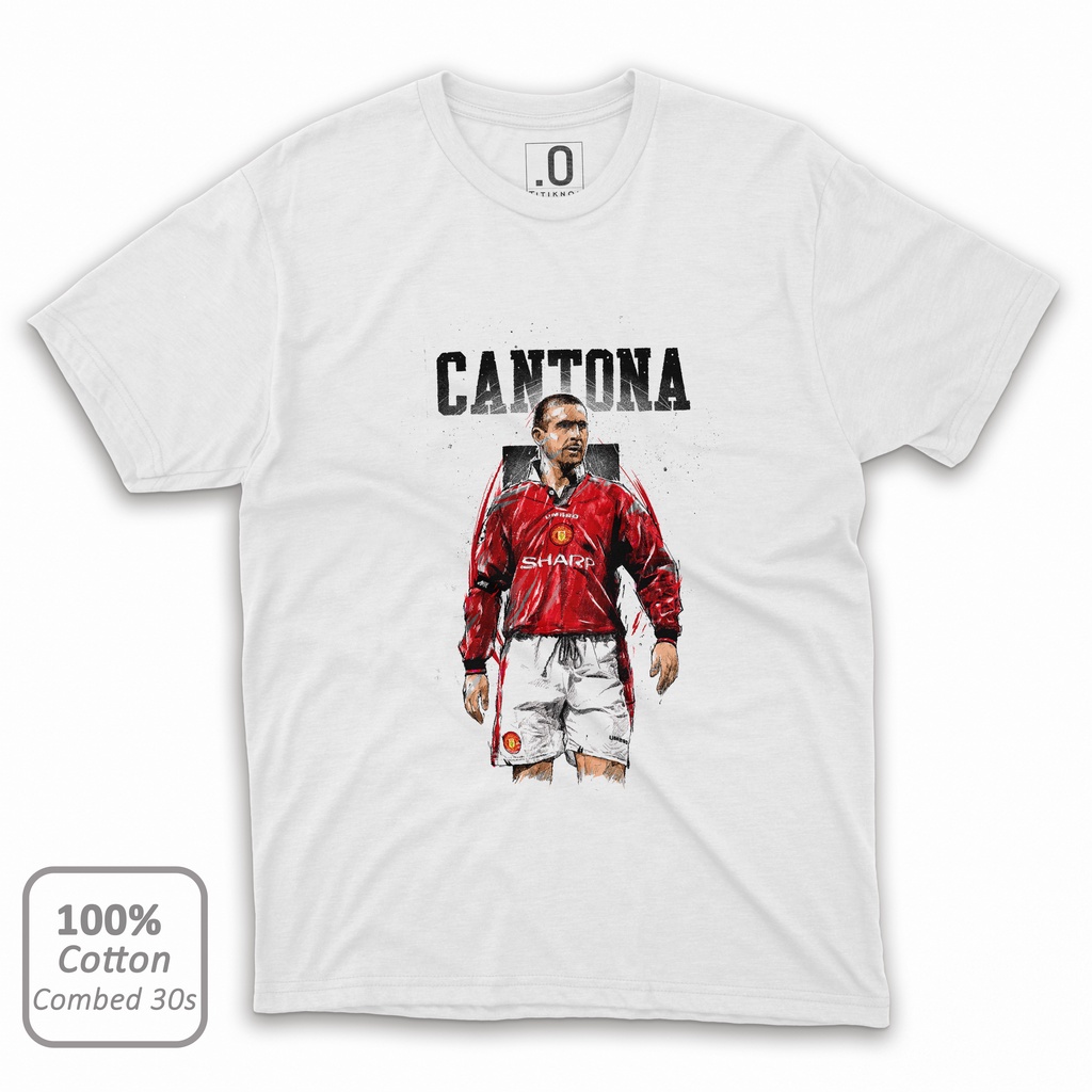 Kaos Pria Distro Original Cotton Combed 30s Cantona 01 Bola Soccer