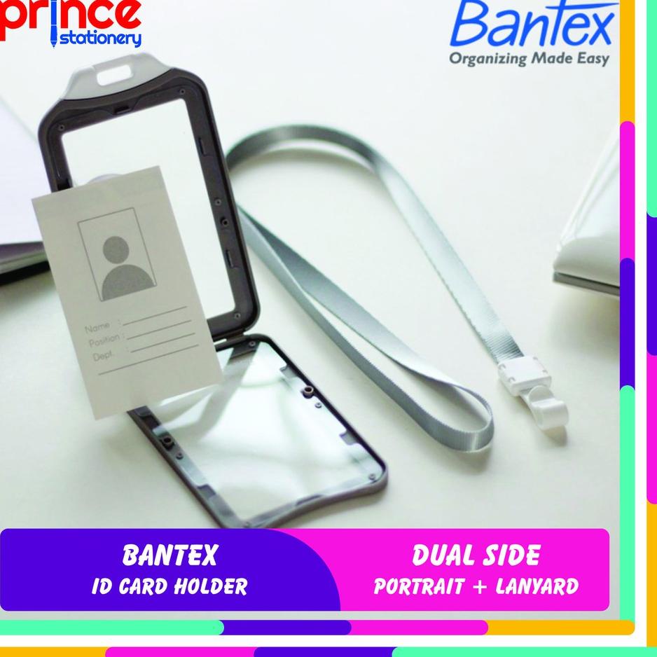 

ブ BANTEX ID CARD HOLDER DUAL SIDES PORTRAIT + LANYARD 8881 / TEMPAT ID CARD 2 SISI ➶
