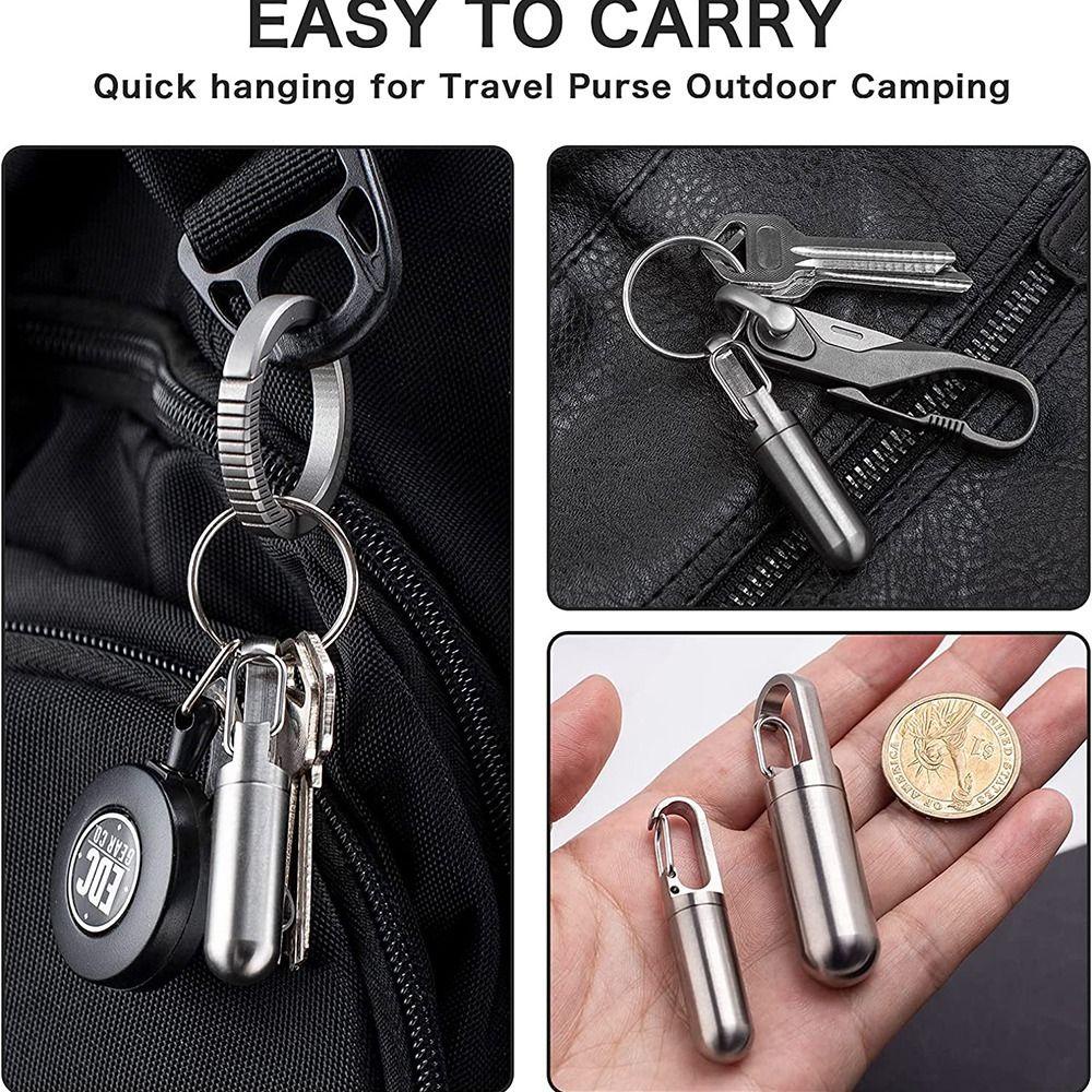 Botol Obat Stainless Steel Nanas Travel Camping Perawatan Kesehatan Keyring Outdoor Medicine Pill Box