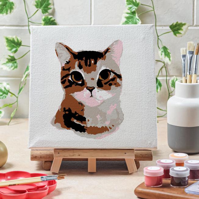 

Paint by number lukisan kucing cat canvas 20x20 cm - animal01, 15x15cm