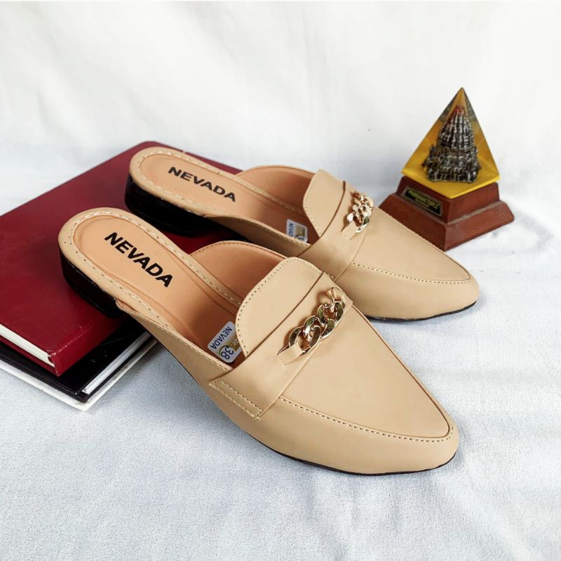 Sandal Mules Hak 3cm/Sendal Wanita Remaja Model Terbaru Kekinian