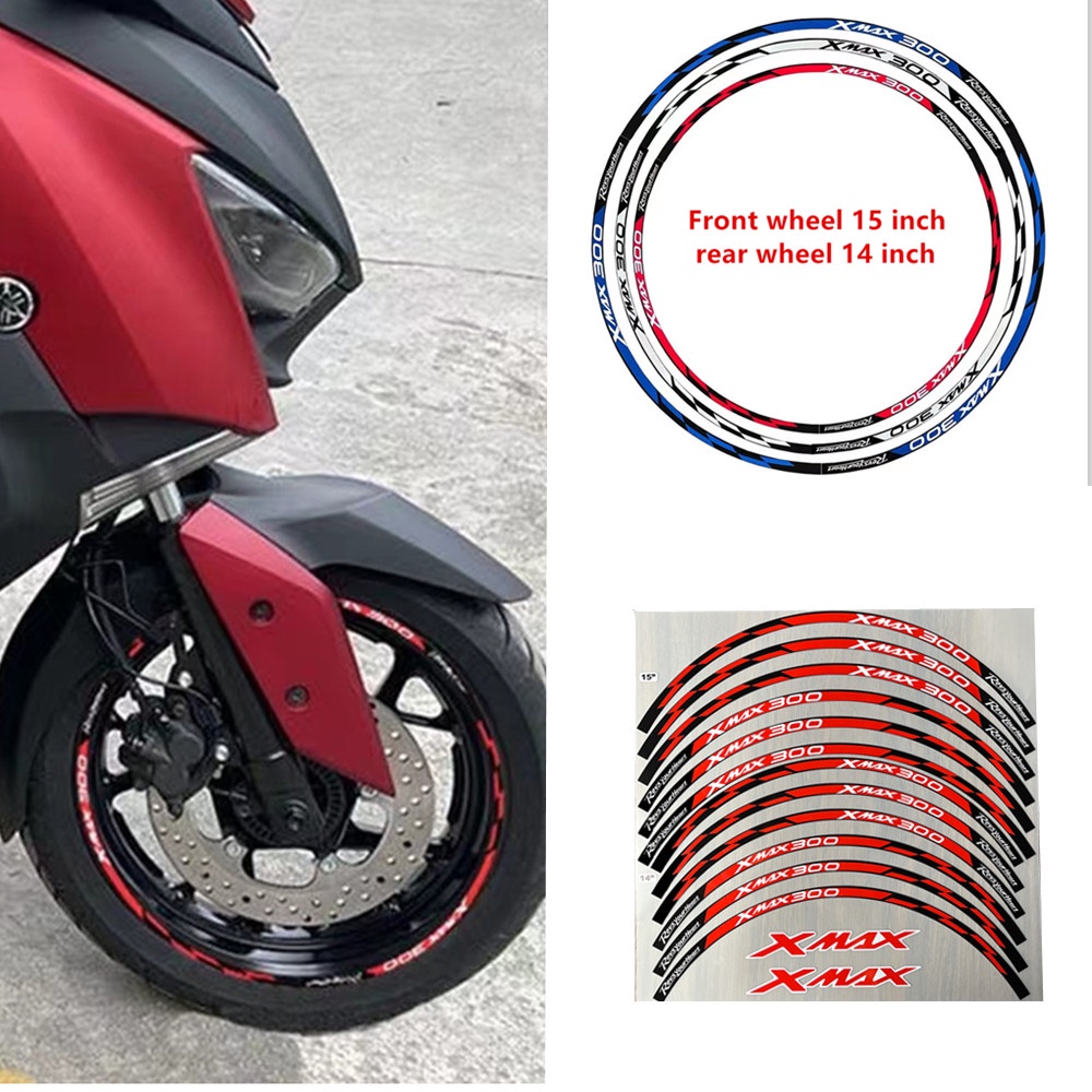 Yamaha Stiker Velg Roda Xmax Motor Tape Reflektif Decalss Lem Lembut Decal Sidebar Dekorasi Untuk Xmax300 Tmax Tmax155 Nmax