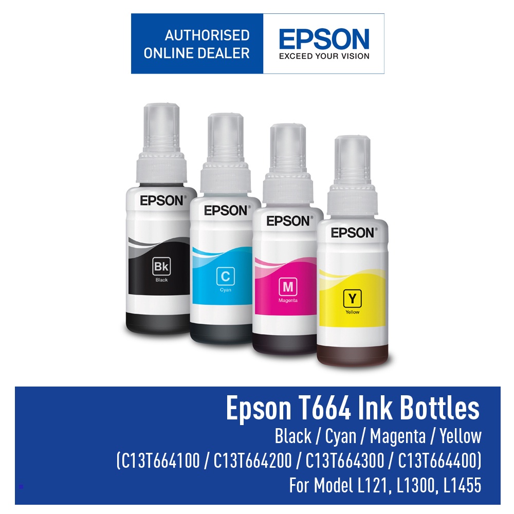 Jual Tinta Epson T664 T 664 T 664 T6641 T6642 Original L120 L121 L1300 L1455 L310 L360 L565 3527