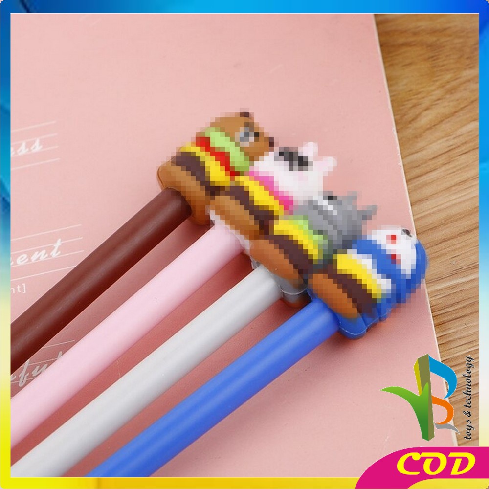 RB-A7 Pena Hamburger Cartoon/Pulpen Burger Unik/Pen Burger Kartun Line Stationary