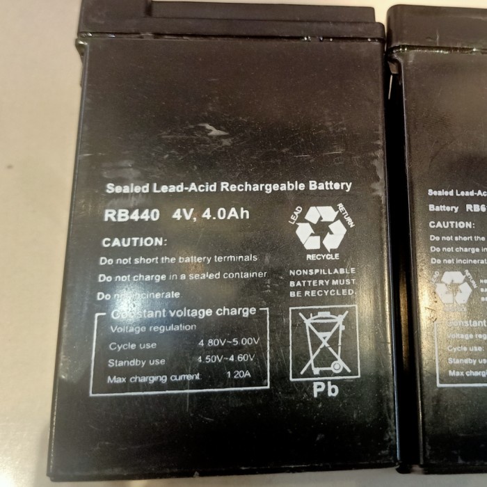 Krisbow Baterai Aki Rechargeable Sealed Lead Acid 4V 4000 Mah Dan 6V - Rb440 4V