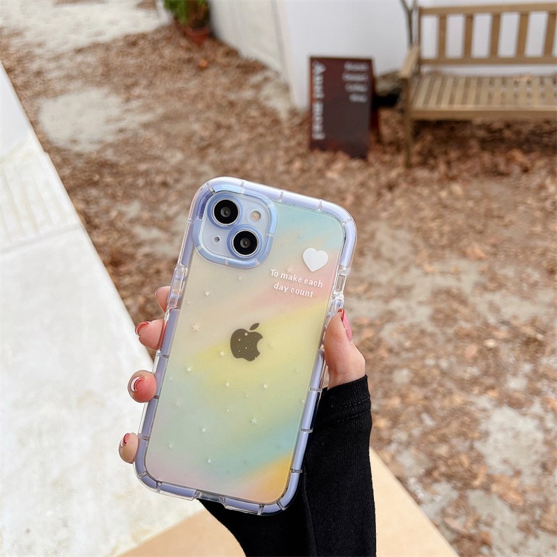 Casing Soft Case Motif Pelangi Ungu Untuk IPhone 14 + / Xr / Xs Max / Ip / 11 / 12 / 13 / 14 Pro Max