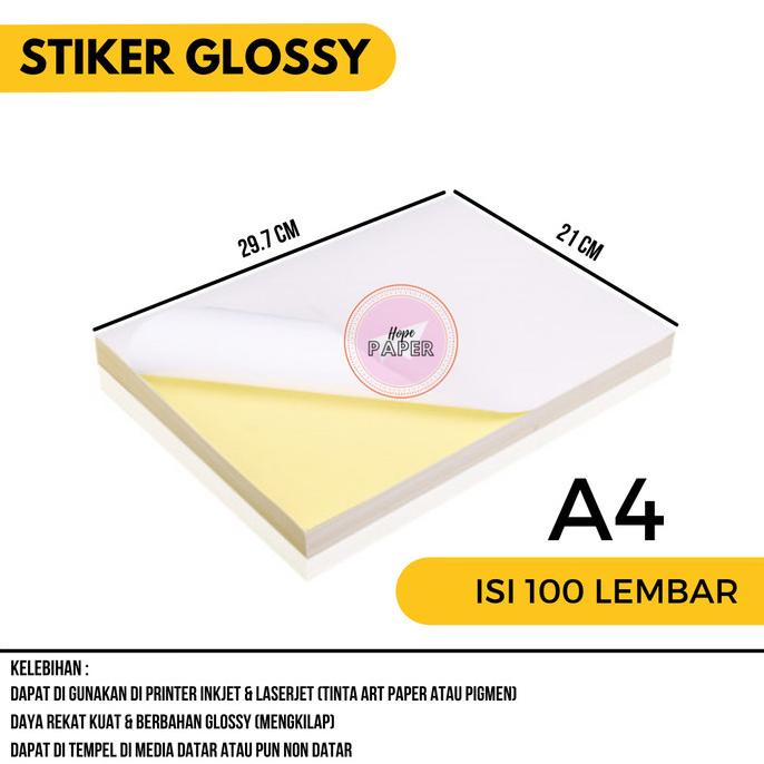 

Kertas Stiker Chromo Glossy A4 -100pcs / Kertas Stiker / Sticker Cromo
