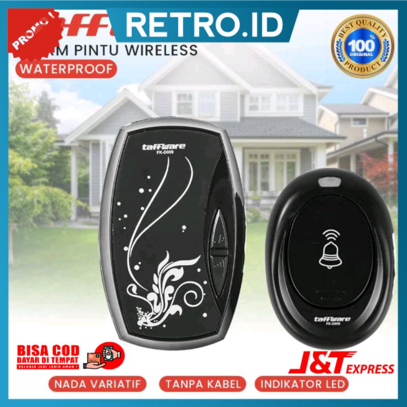 Taffware Alarm Pintu Wireless Waterproof dengan EU Plug - FK-D009