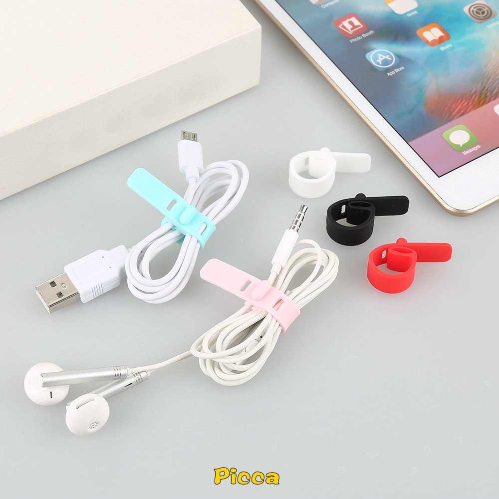 1 Pc Pelindung Kabel USB Earphone Bahan Silikon Model Spiral Untuk iPhone Android