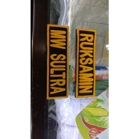 

label nama timbul custom. ukuran 4x13