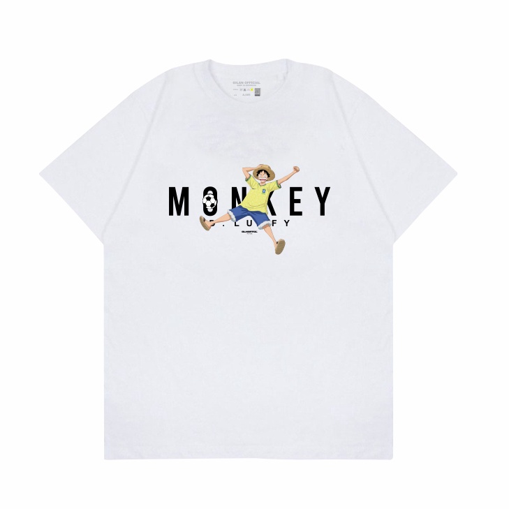 GILAN Baju Kaos T shirt Distro Unisex Gambar Anime One Piece Monkey D. Luffy Fifa World Cup Qatar V2