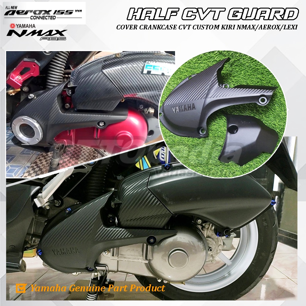 Cover Tutup Bak CVT Kiri Yamaha NMAX/Aerox Racing Look Custom Original Potong NMAX OLD / All New NMA