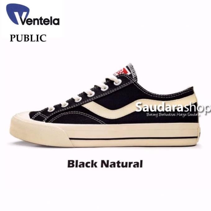Sepatu Ventela Public Low Black Natural / Ventela Public Low Black