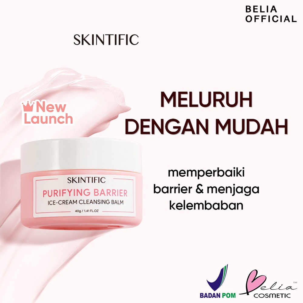 ❤ BELIA ❤ SKINTIFIC 19 Purifying Barrier Ice Cream Cleansing Balm | 40g | Make Up Remover | Pembersih Make Up | BPOM