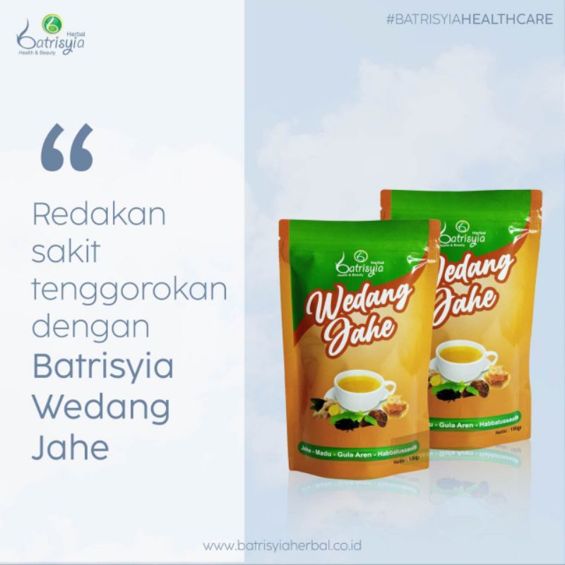 

Wedang Jahe Batrisyia 150gr BPOM Halal ❤ Minuman serbuk instan yang terbuat dari Jahe, Madu dan Habbatussauda yang bermanfaat bagi kesehatan tubuh.