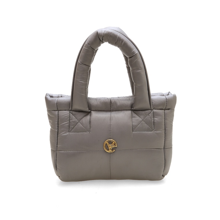 Angelina Pillow Puffy Bag Smooth Texture And High Quality - Silver Grey