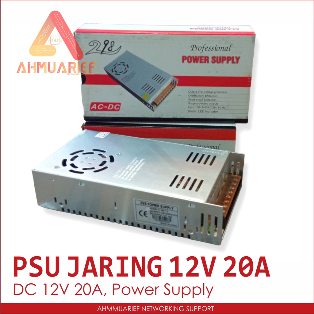 ADAPTOR PSU JARING POWER SUPPLY DC 12V 20A 12 VOLT 20 AMPERE