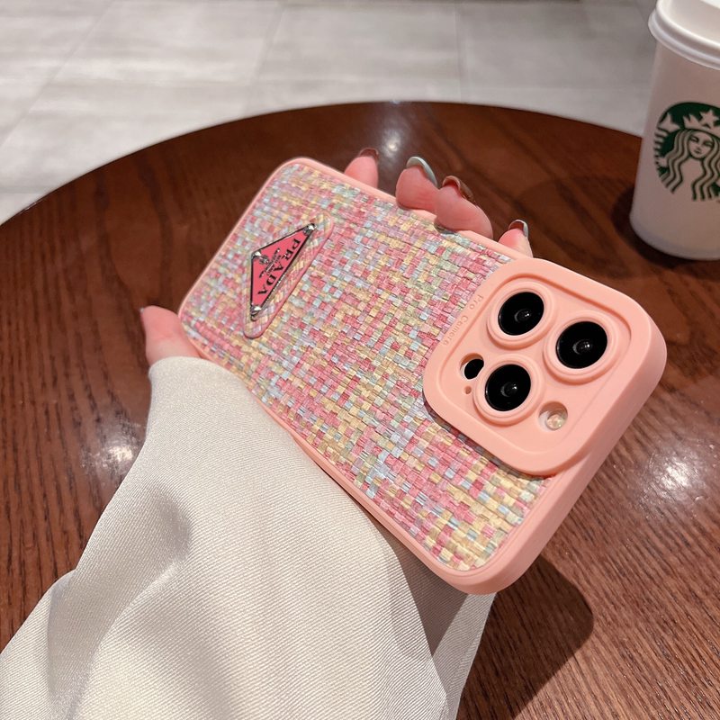 PRADA Casing Soft Case Motif Kotak-Kotak Untuk iPhone 7 8 Plus 7 + 8 + XR XS Max 11 Pro Max 12 Pro Max 13 Pro Max