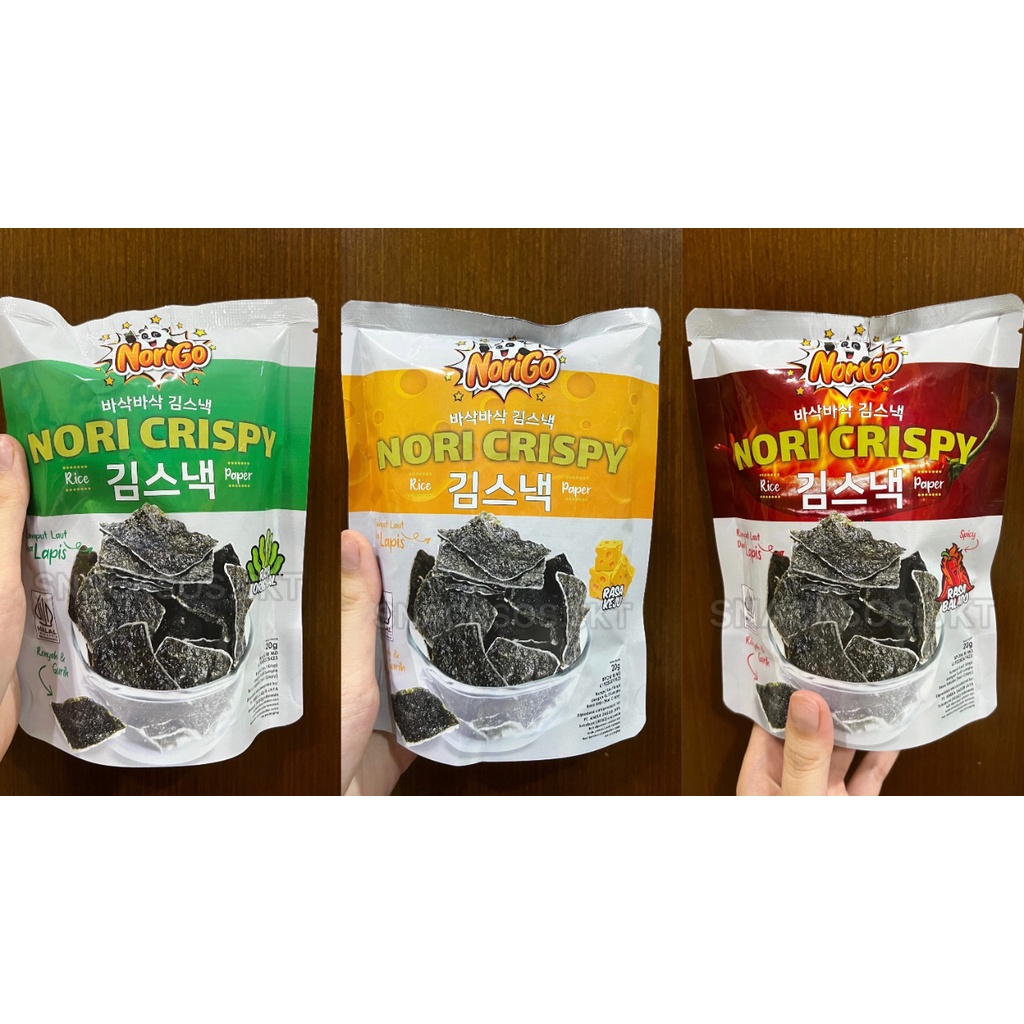 Jual NoriGo Nori Seaweed Rumput Laut Crispy Balado/Original/Cheese Keju