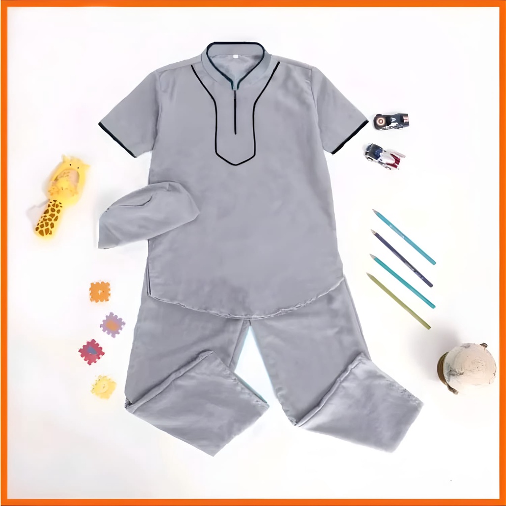 SETELAN BAJU KOKO LIS POLOS ANAK 1-10 TAHUN TERBARU DAN TERLARIS /BAJU KOKO HARGA GROSIR/FASHION MUSLIM ANAK