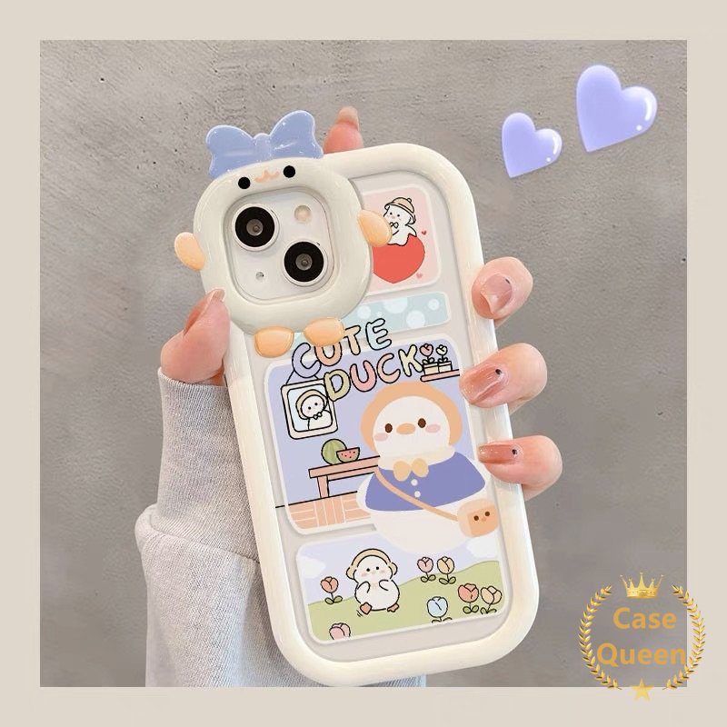 Soft Case Desain Kartun Bebek Monster 3D Untuk Oppo A17 A57 A96 A15 A12 A95 A54 A94 A77s A16K A76 A3s A17K A55 A5s A92 A36 A7 A74 A16E A53 A53 A52 A5Z 5F