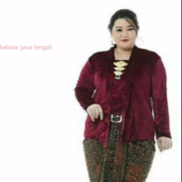 Atasan Kebaya Bludru kutubaru Polos JUMBO Kebaya Bludru
