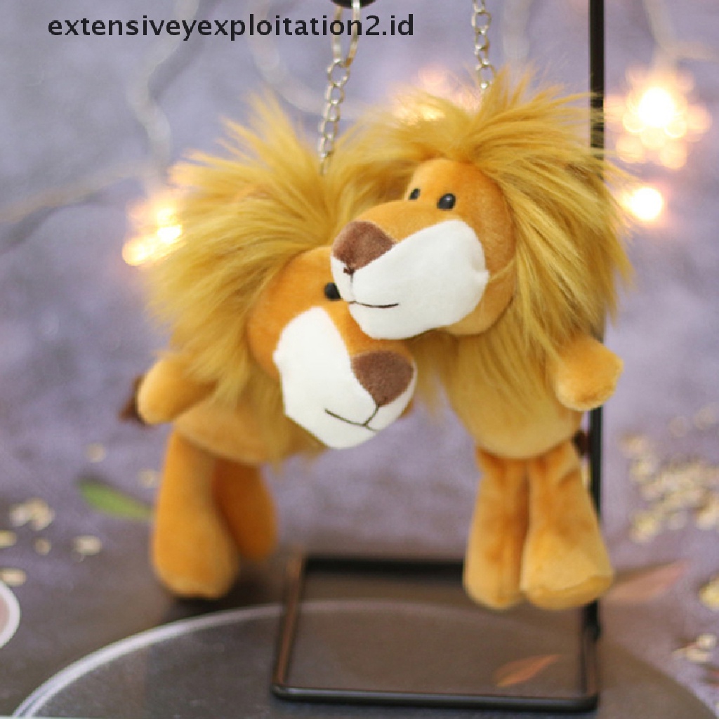 1pc Mainan Gantungan Kunci Boneka Singa Bahan Plush Ukuran 15cm Untuk Hadiah Anak