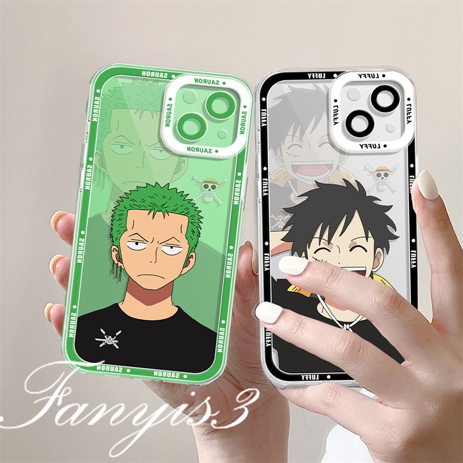 Realme C55 C35 C31 9 Pro+ C25Y C21Y C25 C25s C12 C21 C20 C20A C11 C17 7i C15 8 7 6 5 Pro 8i 5i 5s 6i Narzo 50A 50i  Luffy and Soron Color Lens Phone Case Clear TPU Soft Cover