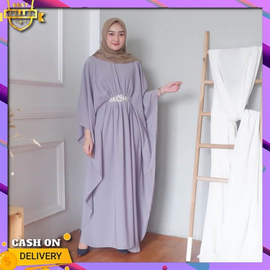 Dress Kondangan Wanita Muslim / Gamis Terbaru Jumbo / Elif Dress Baju Muslim Tangan Balon / Gamis Ju