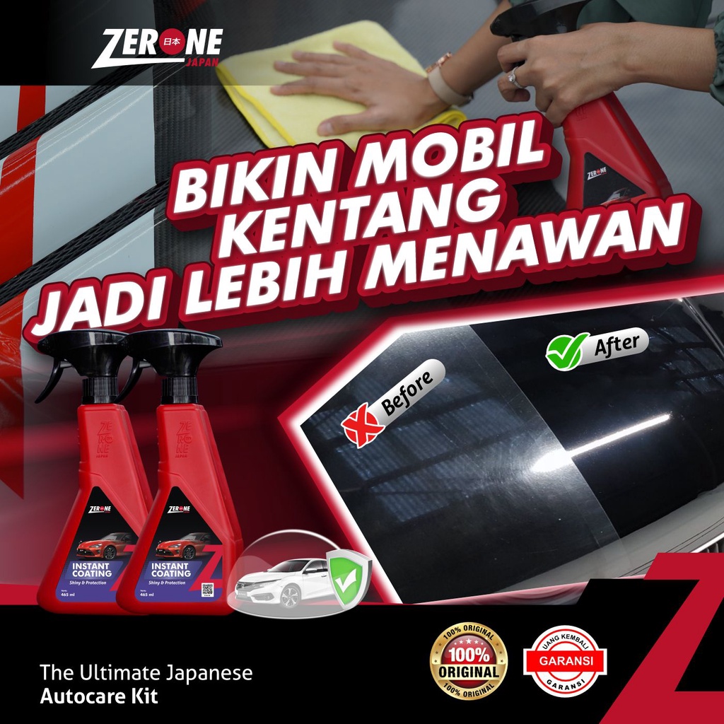 Promo Zerone Semi Nano Coating Pengkilap Mobil Serbaguna Efek Daun Talas Poles Mobil