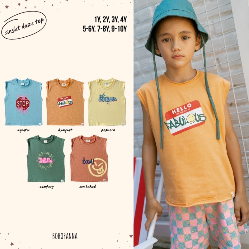 Bohopanna Singlet Daze 1-10thn / Kaos Anak Unisex