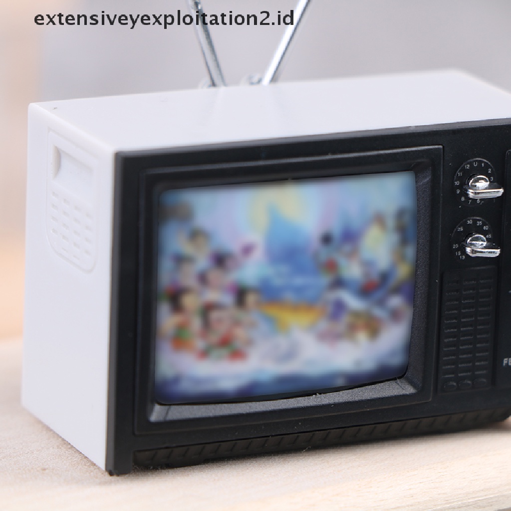 Mainan Miniatur TV retro Untuk Dekorasi Rumah Boneka