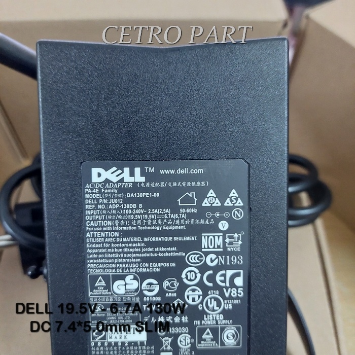 ADAPTOR CHARGER DELL ( 19.5V-6.7A ) JARUM 130Watt PA-4E PA-1131 09Y819 -NEW