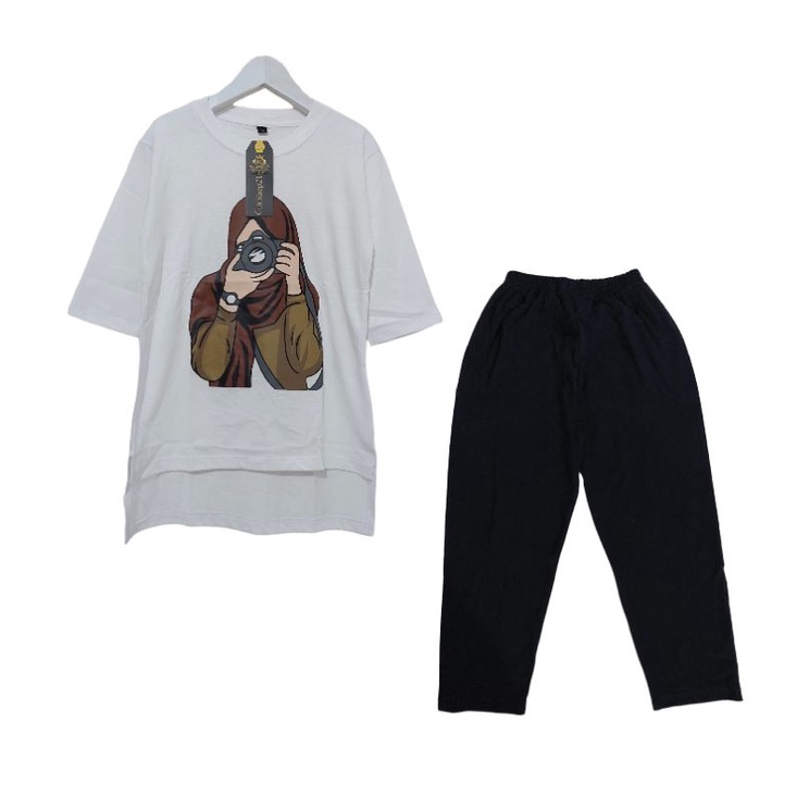 ATASAN TUNIK KAOS OVERSIZE 7/8 ANAK &amp; IBU/ATASAN TUNIK ANAK &amp; IBU KAOS LENGAN 3/4 COMBED30S