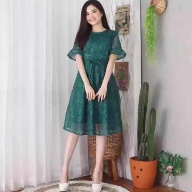 PRODUK- TERLARISS BRUKAT REMAJA MODERN DRESS MODERN DRESS NATAL BAJU NATAL KOREA DRESS WANITA DRESS 