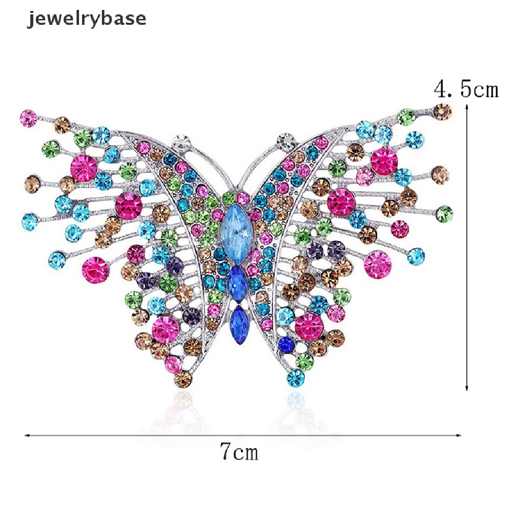 Bros Bentuk Kupu-Kupu Aksen Berlian Imitasi Warna-Warni Untuk Wanita